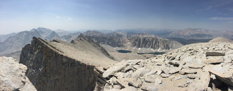 South panorama from summit of Mt Whitney