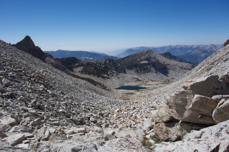 Looking back across the infamous Sphinx Col talus
