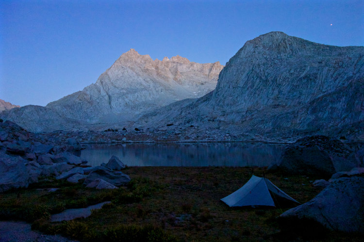 Twilight camping at Lake 11,469'