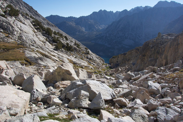 . . . I then descended down this talus gully towards Lake Reflection.