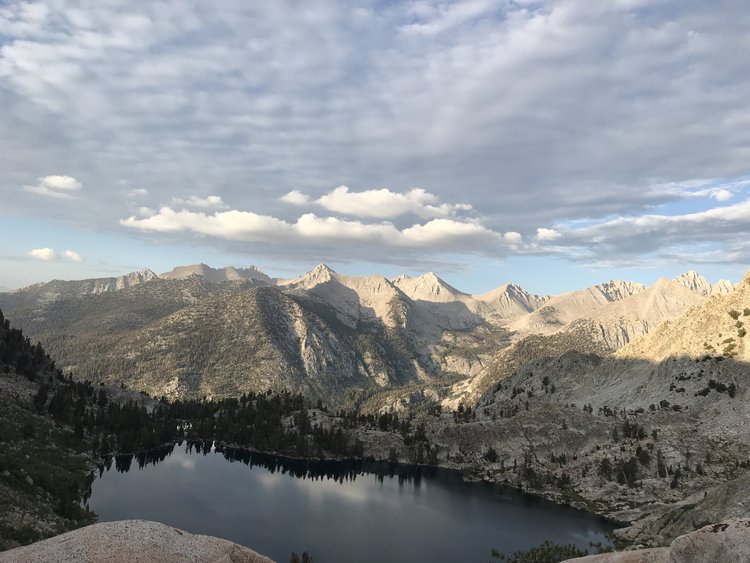 Sunset view of the Great Western Divide from above Josephine