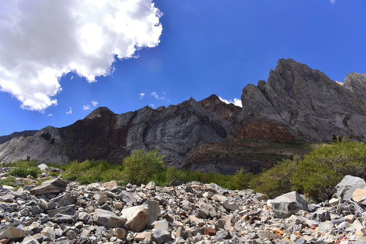 Incredible geology surrounding us like this upended rock banding.