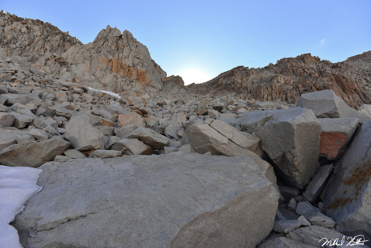 Looking up you can see lots more talus but the end was in sight. I prefer talus to loose scree anyways.