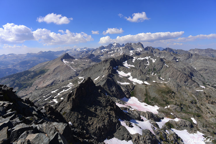 The grandest view from the top of Iron Mountain was towards the Minarets and Ritter and Banner. The Minarets look very different form this angle!