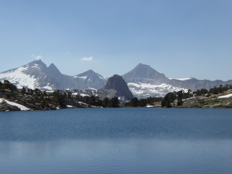 Dragon lake view of Clarence king/fin dome/cotter etc Camera on wrong setting so only good picture