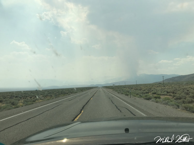 The fire plume right along 395. This was getting back to 395 after the detour.