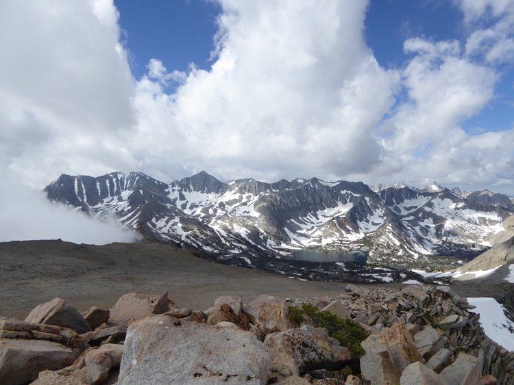 Back towards grasshopper pass the snow with 2 crosses