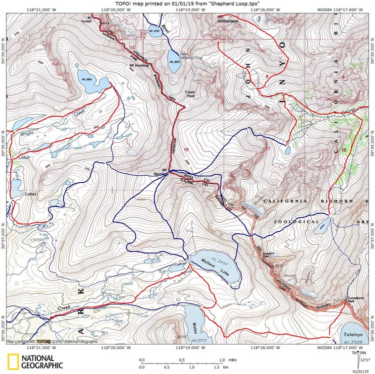 possible routes George Creek - Wallace or Wrights Lks