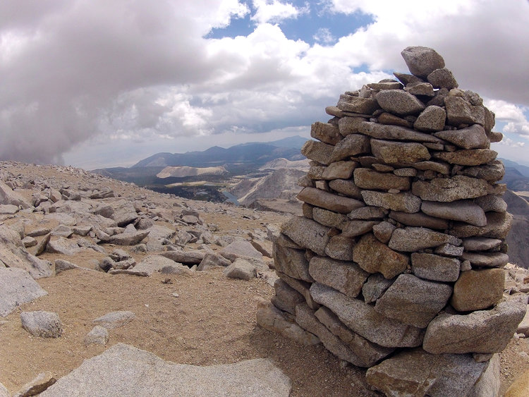 Mega Cairn along the way to Langley's summit.