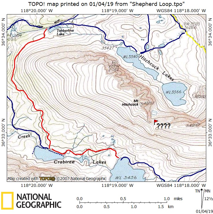 Crabtree to Timberline off-trail route