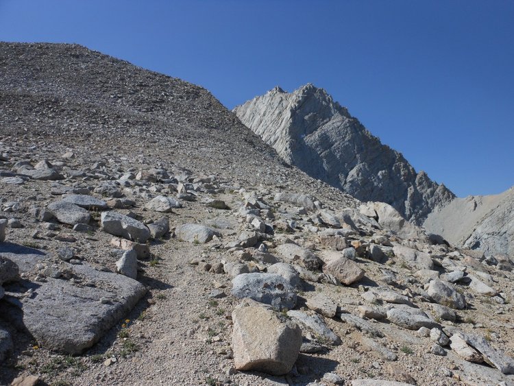 Approaching the pass (out of frame on left) from the north