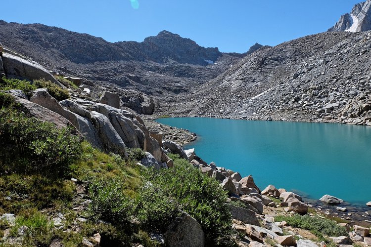 Looking up basin towards last night's campsite.