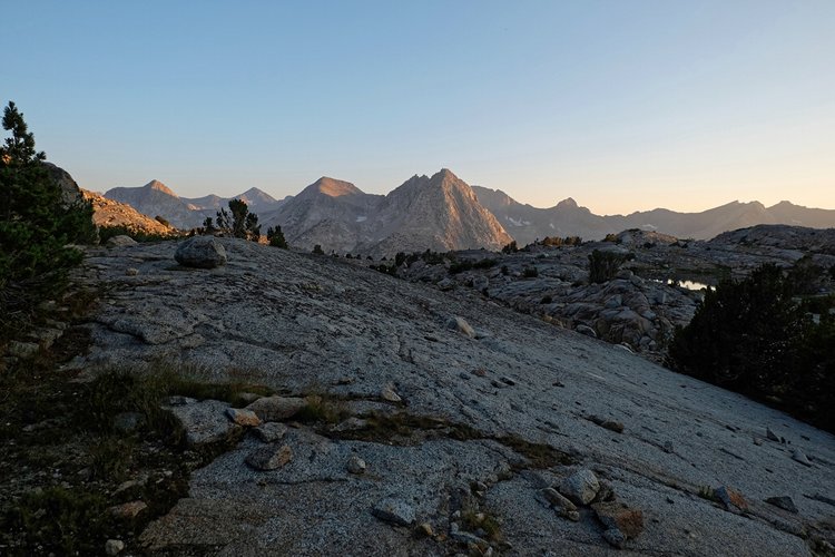 Evening view, looking west; that's The Hermit in the center of the photo.