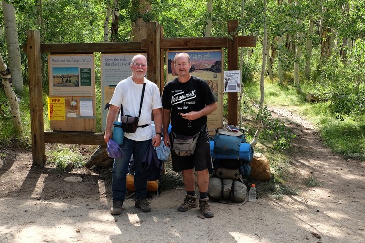Our after-hike portrait; Van at right.