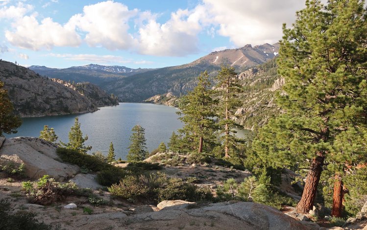 Relief Reservoir viewed from hill to the south