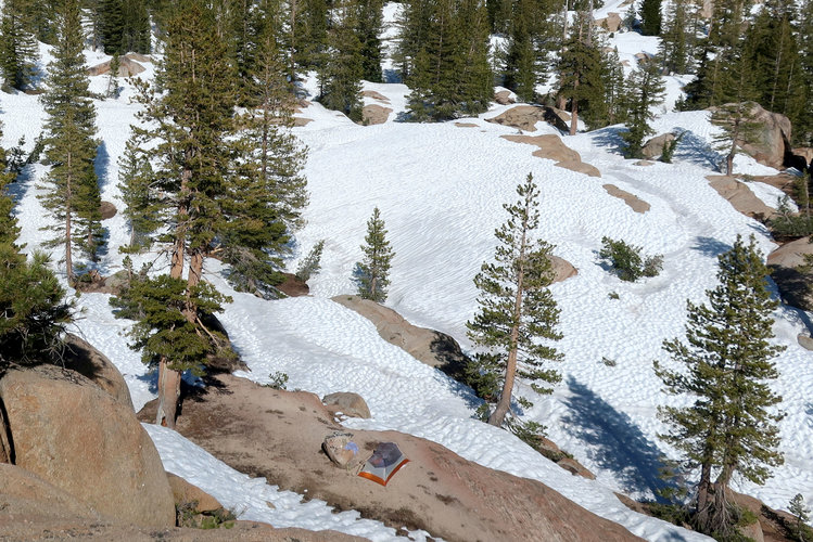 View of the 2nd campsite with leaning tree