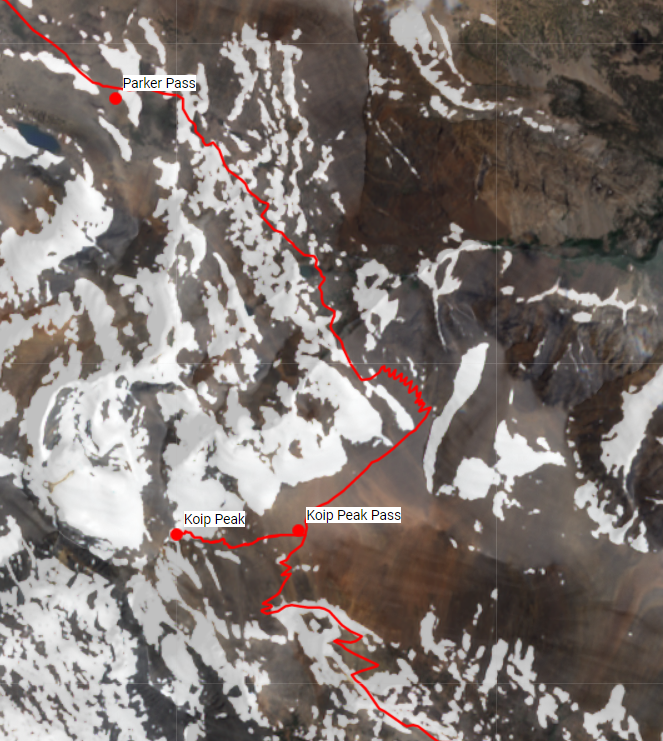 Satellite image of your route.