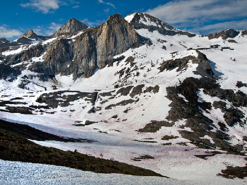 Still below the Black Rock pass, view to Cyclamen Lake