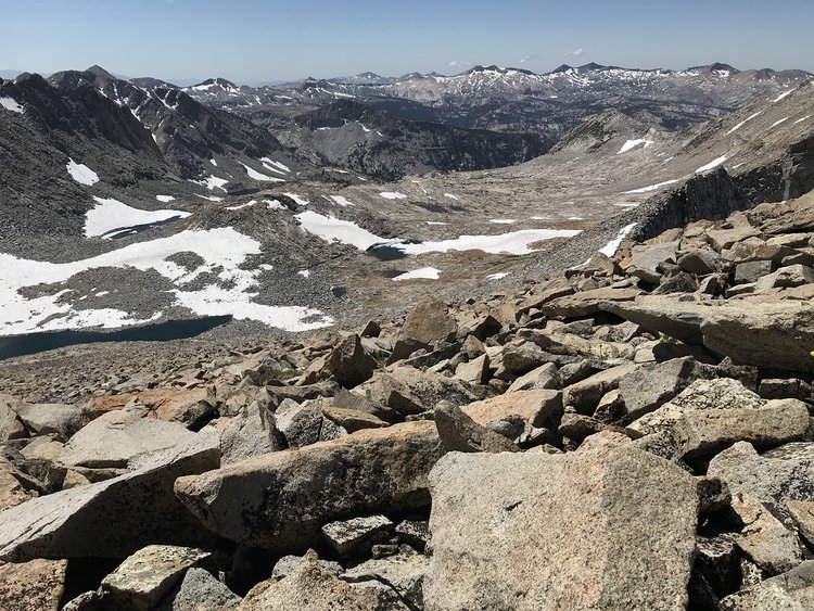 View into Lewis Creek drainage (camouflaged Half Dome)