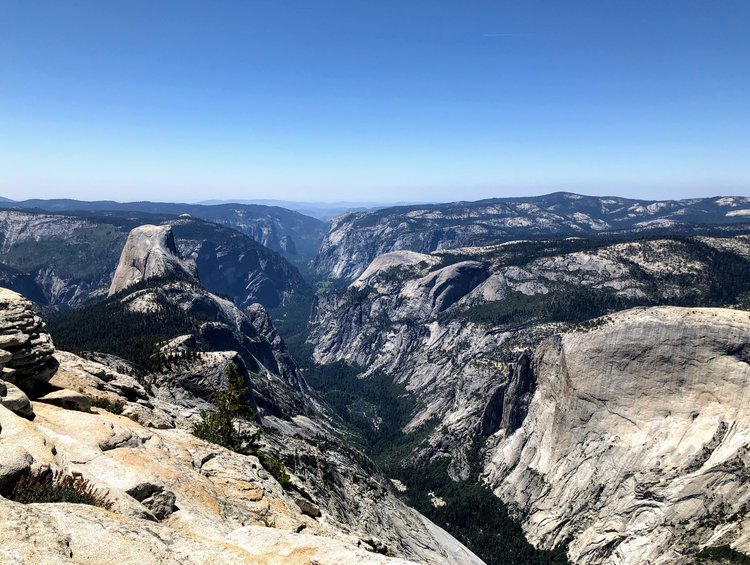 Cloudless Valley view from Clouds Rest.