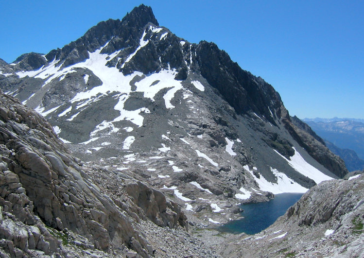 Chasm Lake far below