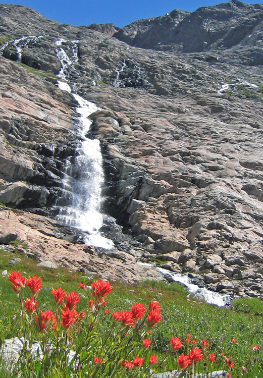 Second waterfall and Indian Paintbrush