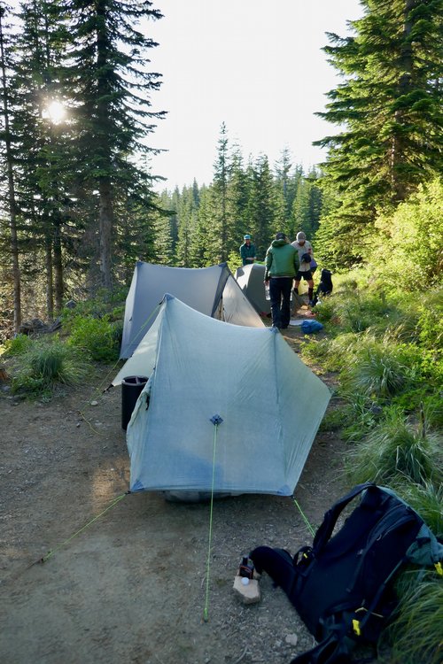 Linear campground on old logging road.