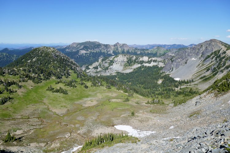 Huckleberry Basin from Sourdough Ridge.