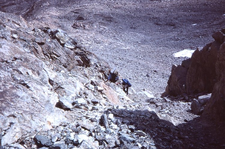 Pants Pass, near the top of the chute.