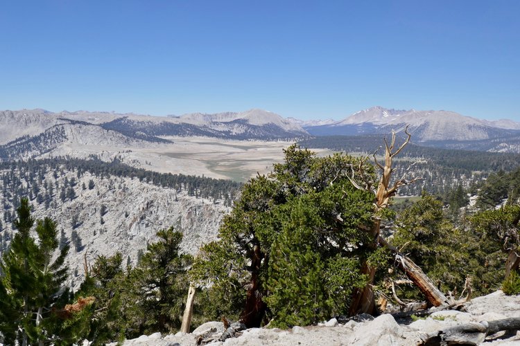 At Sequoia NP boundary looking east-southeast from a point southeast of location 009. Siberian Pass is in there somewhere.