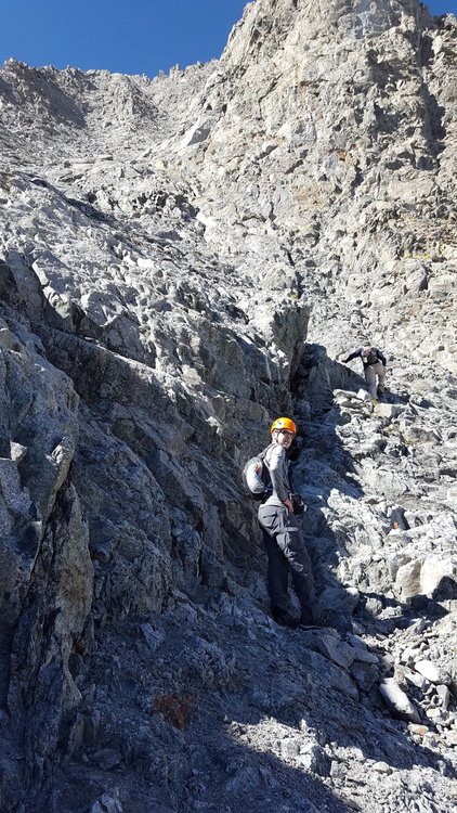 Start of the Cl.3 chute to summit