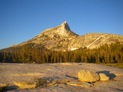 Alpenglow on Cathedral Peak.