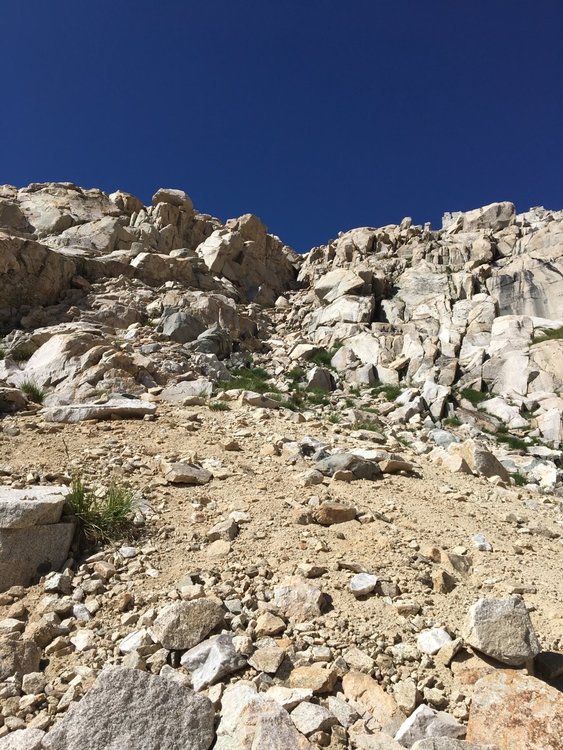 Had a difficult time navigating down this steep section. Had to enter a keyhole at the top of the chute..