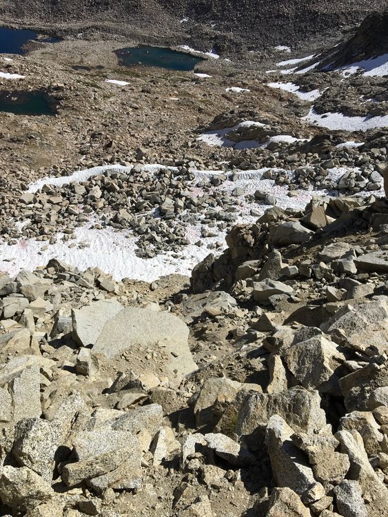 Looking down Snow Tongue Pass