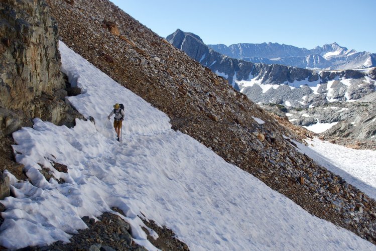 Ice patch on the ascent to McGee Pass