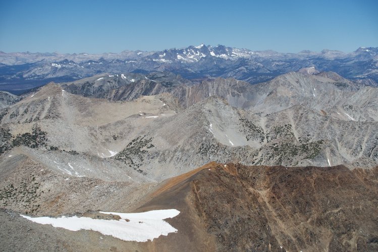 On Red Slate Mountain looking north to the Minarets