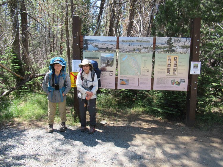 Dawn and Judy at the Van Vleck trailhead; first time Judy has done two backpacking trips since 2001.