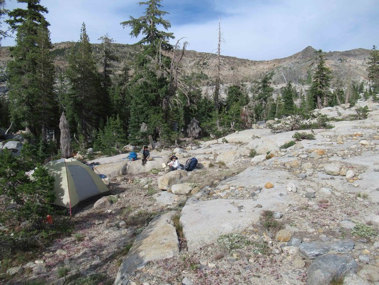 Our first night camp at Lawrence was peaceful except for the whine of mosquitoes.