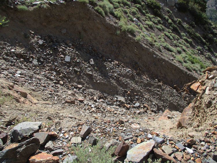 The first wash out of the Morgan Creek trail.