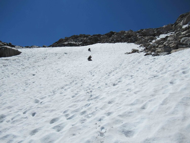 A nice glissade to take care of the relatively minimal descent from Peppermint Pass.