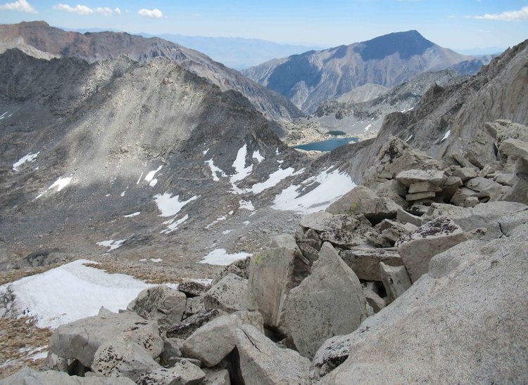 Here we can see all the way back over Peppermint Pass back to Spire Lake