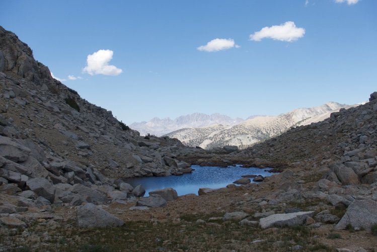 The tarn on Goat Crest Saddle, looking north