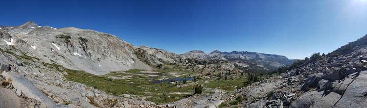 Looking down on Rogers Lakes Basin