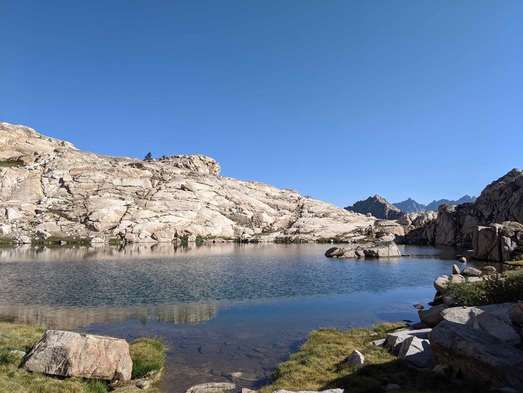 A little unnamed lake near Columbine, home to a friendly marmot.