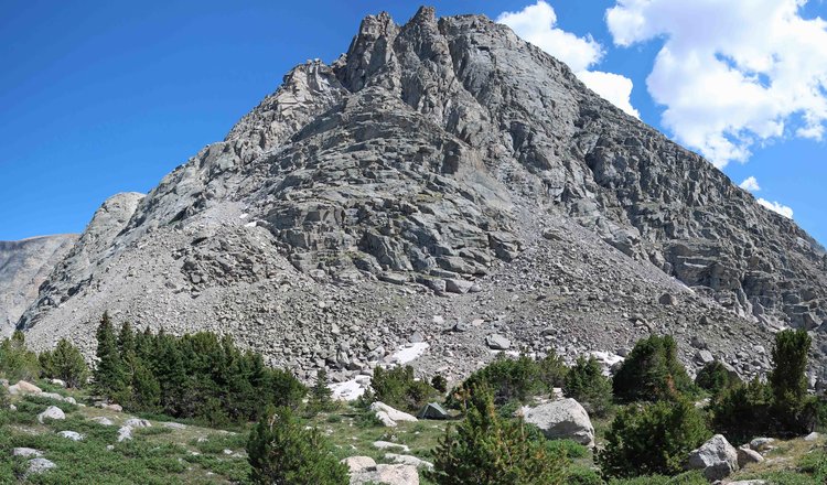 Ice Lakes camp (tent lower center photo)