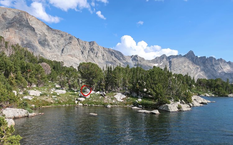 Lake Solitude camp, after storm