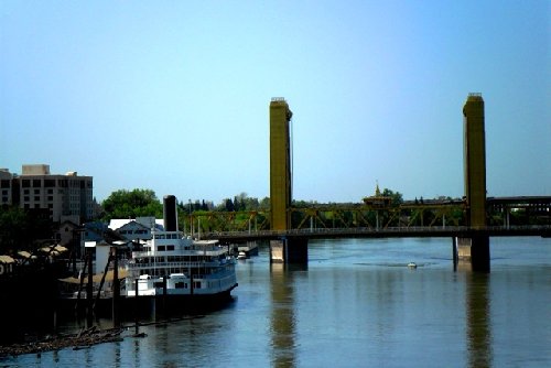 Looking across to Tower Bridge from swinging bridge