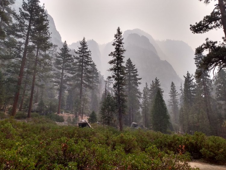 Hazy silhouettes from Kern Canyon