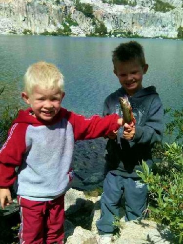 Drew's first catch (fish released)