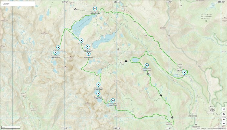 Thousand Island Lake Loop Potential Route